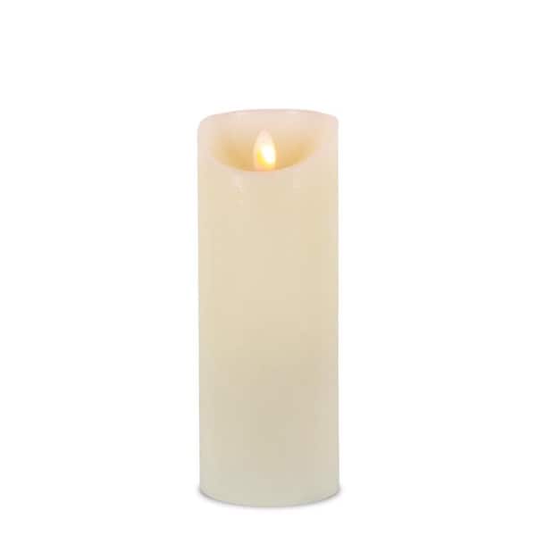 The Gerson Companies Gerson 8 in. LED Flamless Pillar Candle Indoor Christmas Decor, Bisque, 6PK 9082622 - main